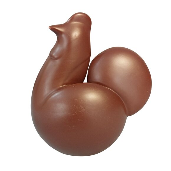 Mid Century Design Minimalist Brown Ceramic Chicken Figurine - Picture 1 of 6